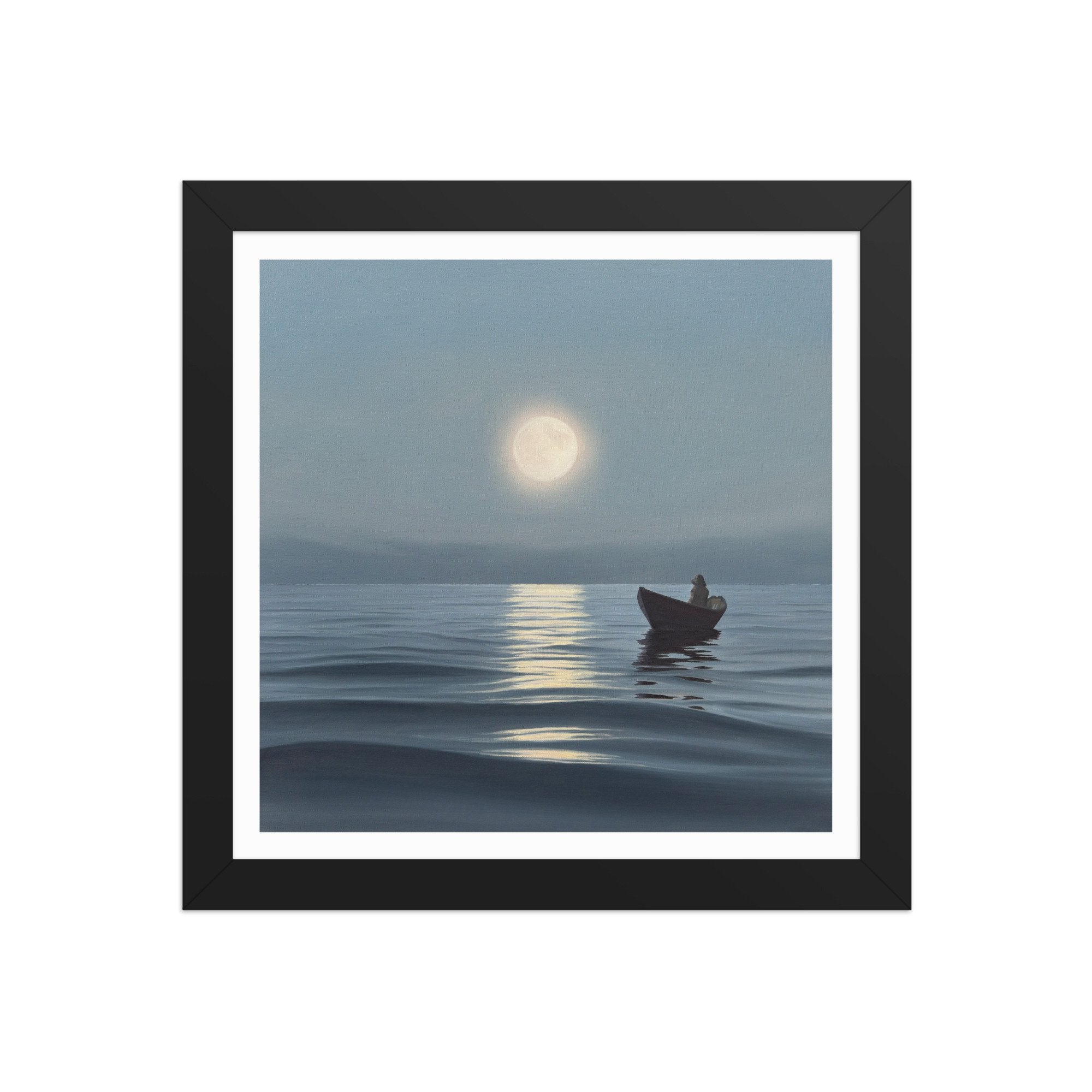 Moonrise Over The Fog Framed Paper Print