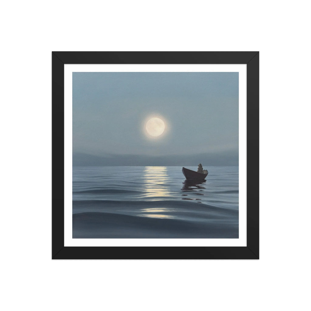 Moonrise Over The Fog Framed Paper Print