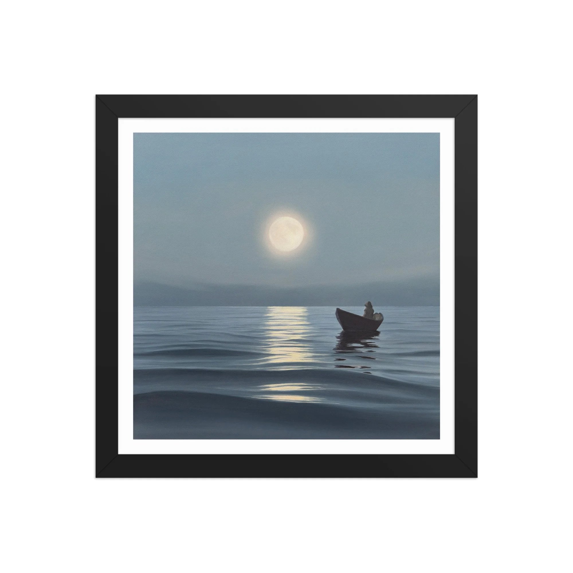 Moonrise Over The Fog Framed Paper Print