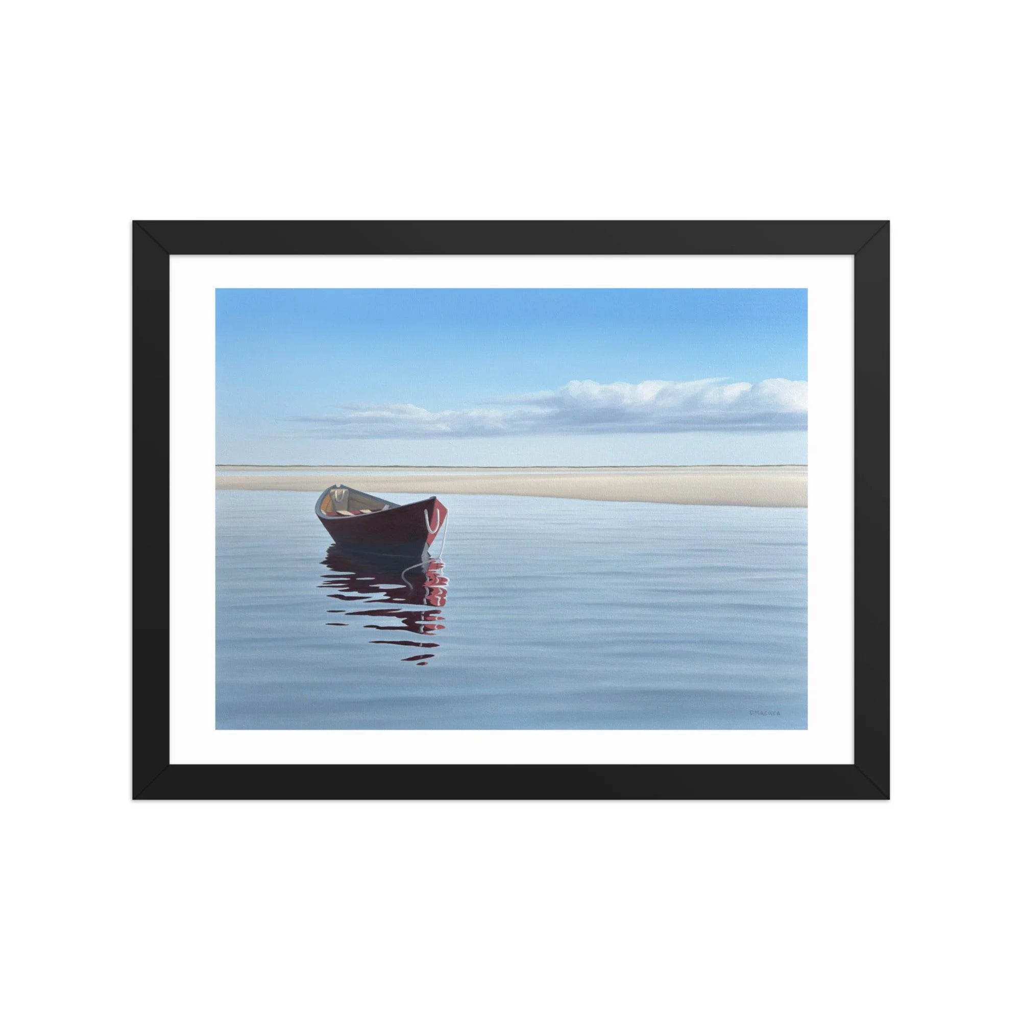 Dory In The Cove Framed Paper Print