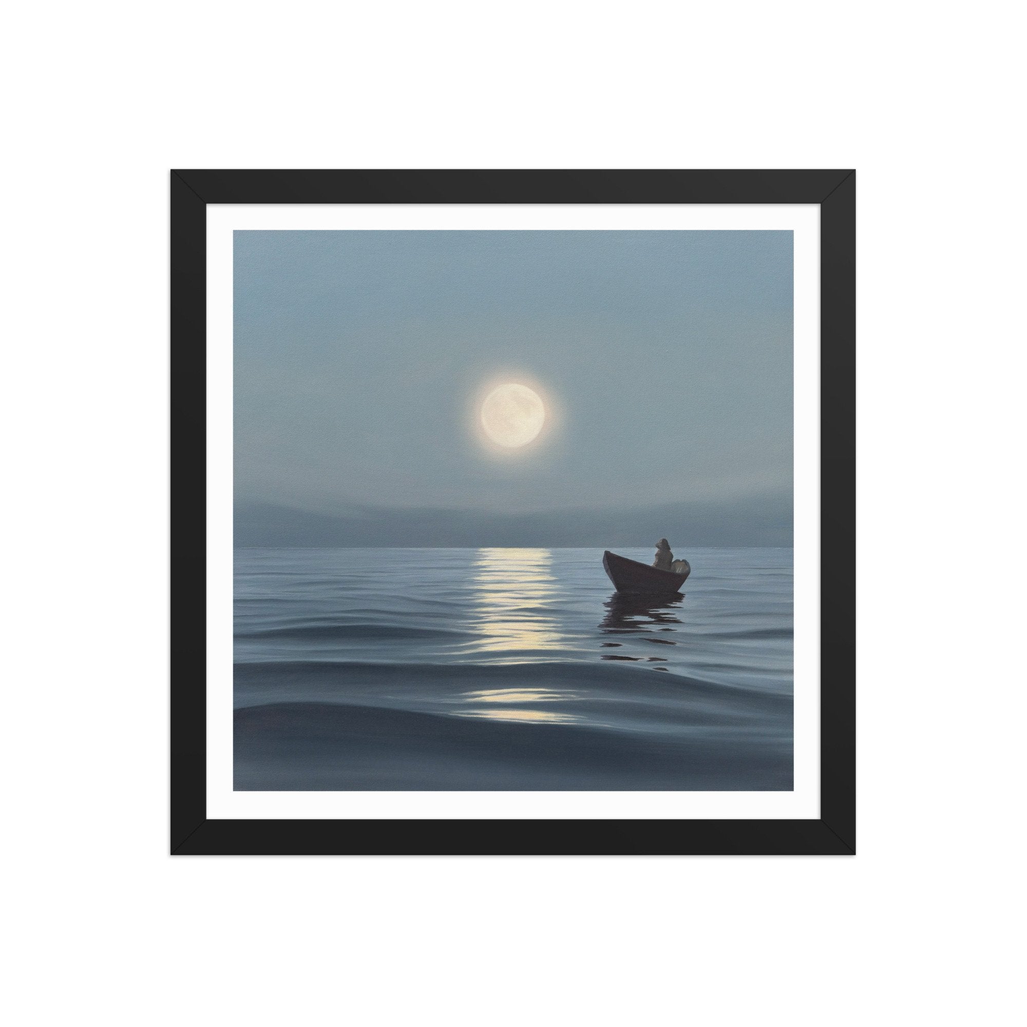 Moonrise Over The Fog Framed Paper Print