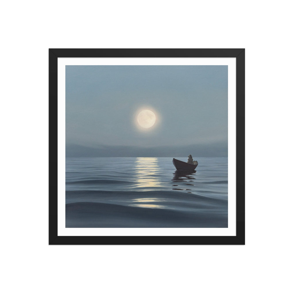 Moonrise Over The Fog Framed Paper Print
