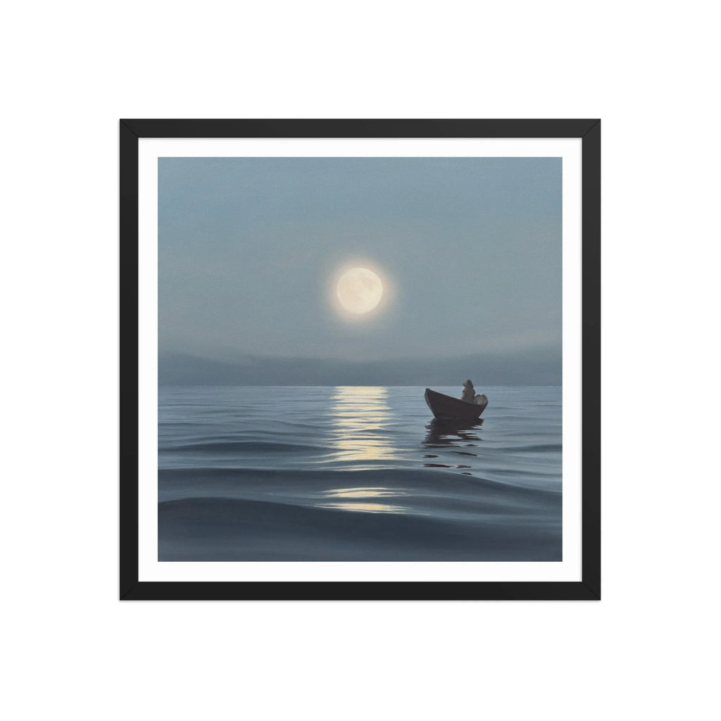 Moonrise Over The Fog Framed Paper Print