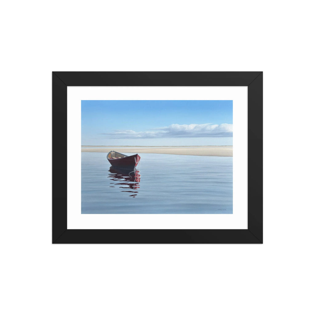 Dory In The Cove Framed Paper Print