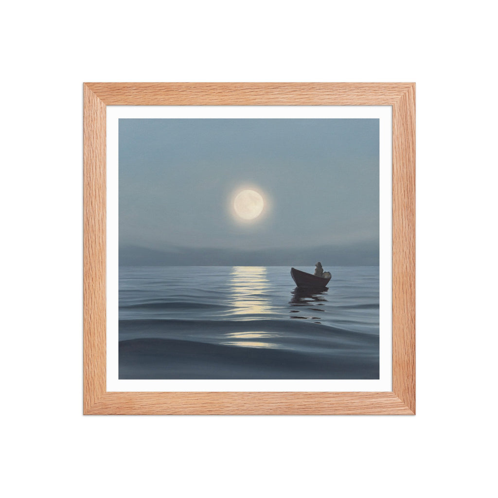 Moonrise Over The Fog Framed Paper Print