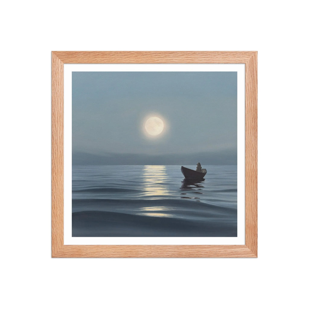 Moonrise Over The Fog Framed Paper Print