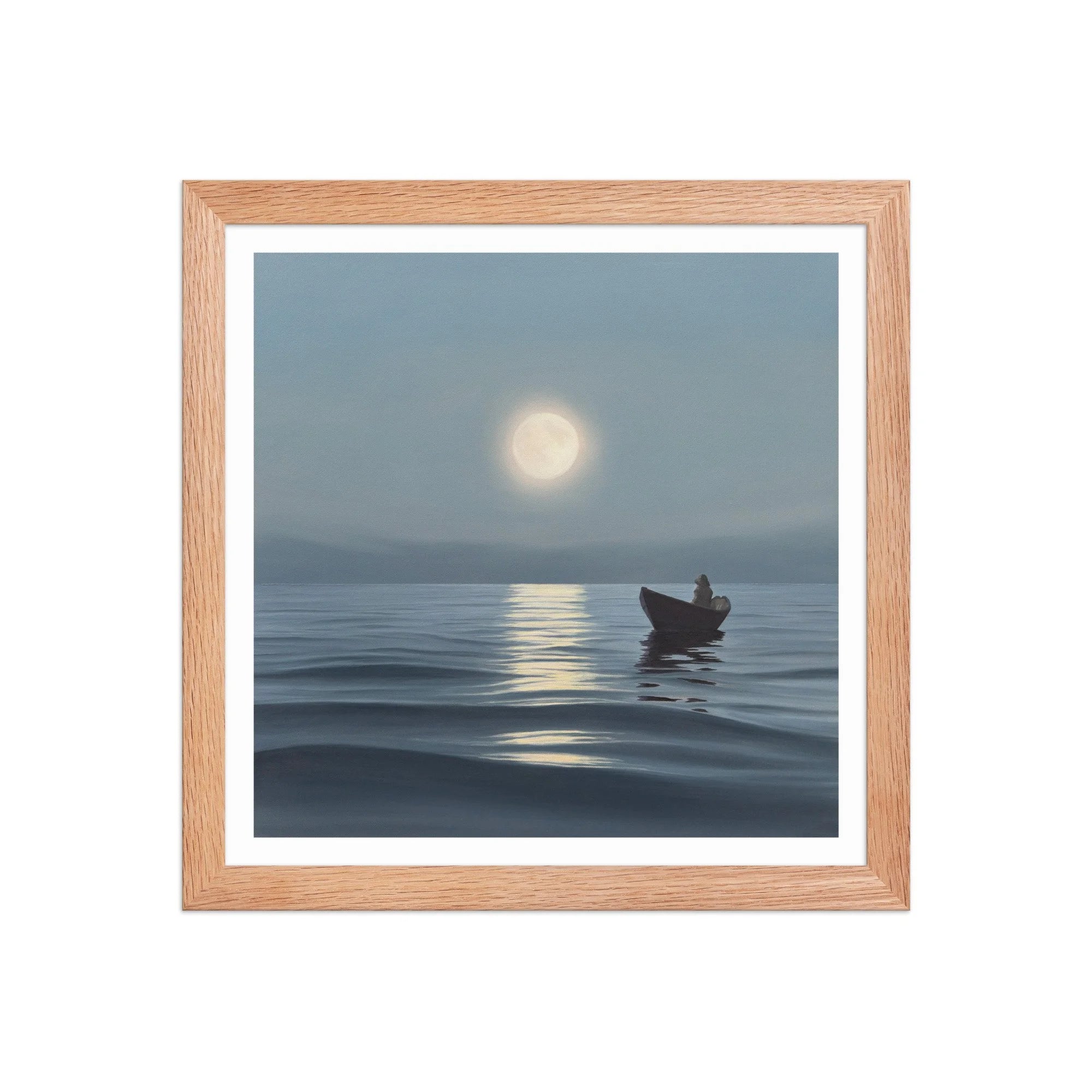 Moonrise Over The Fog Framed Paper Print
