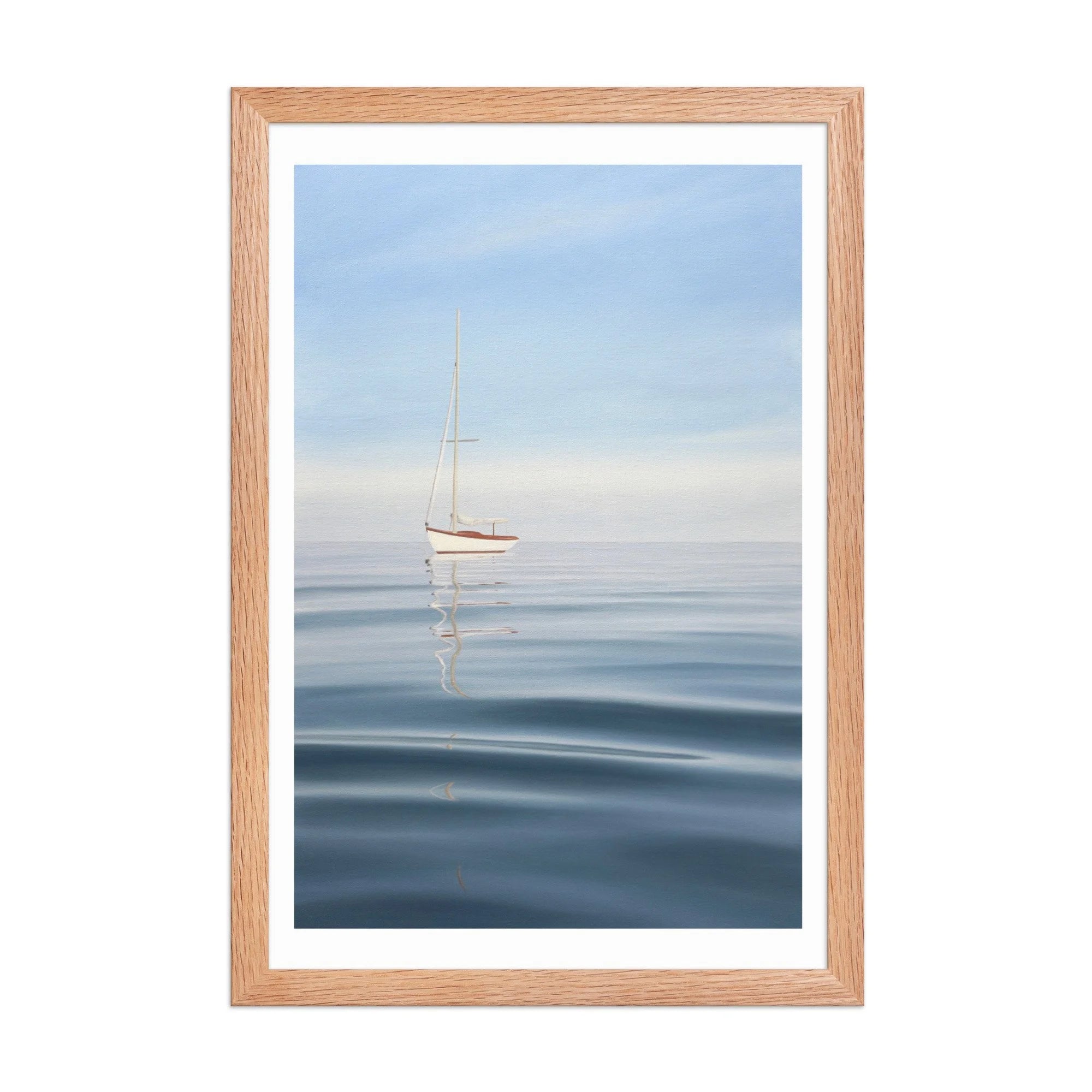 Anchored Sailboat Framed Paper Print