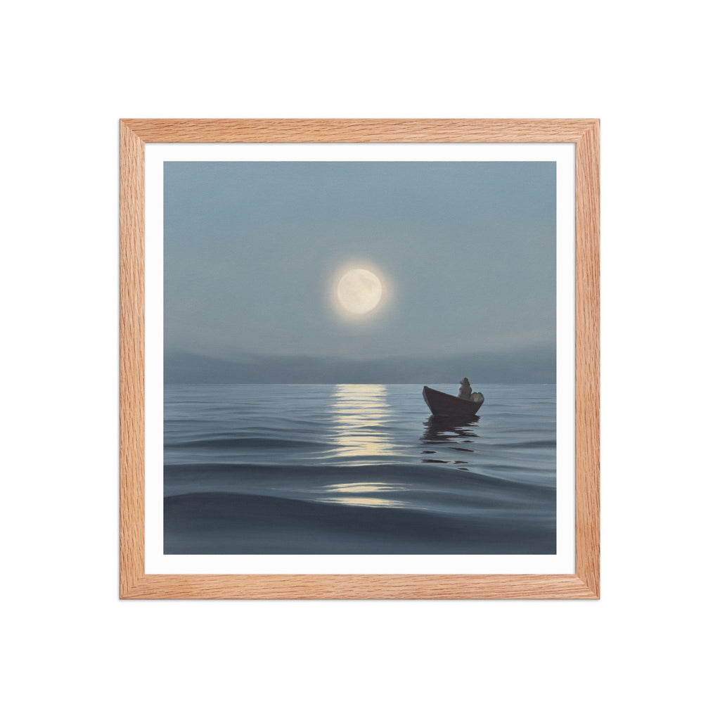 Moonrise Over The Fog Framed Paper Print