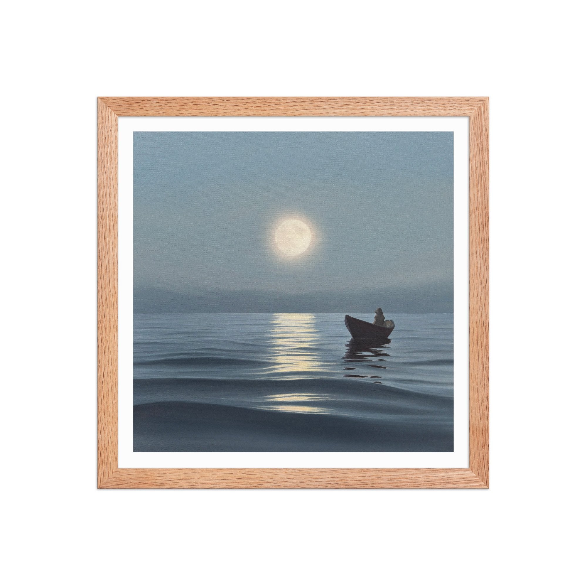 Moonrise Over The Fog Framed Paper Print
