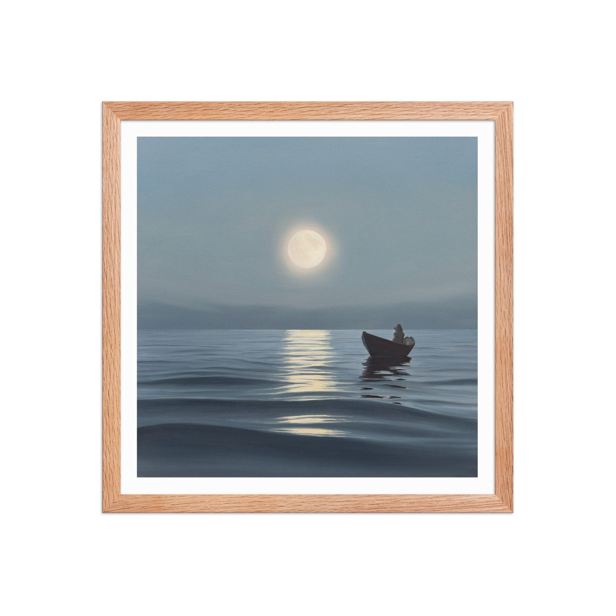 Moonrise Over The Fog Framed Paper Print
