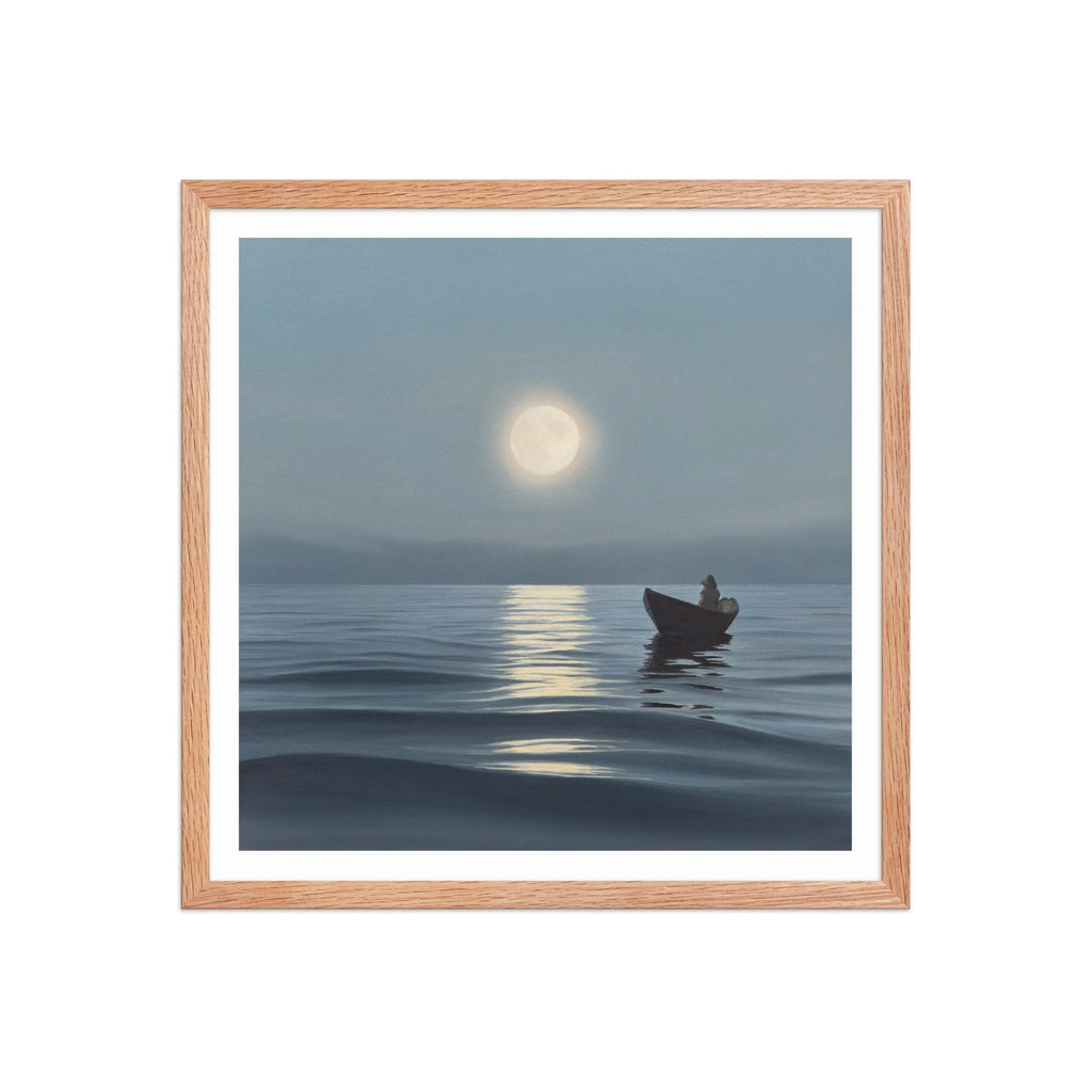 Moonrise Over The Fog Framed Paper Print