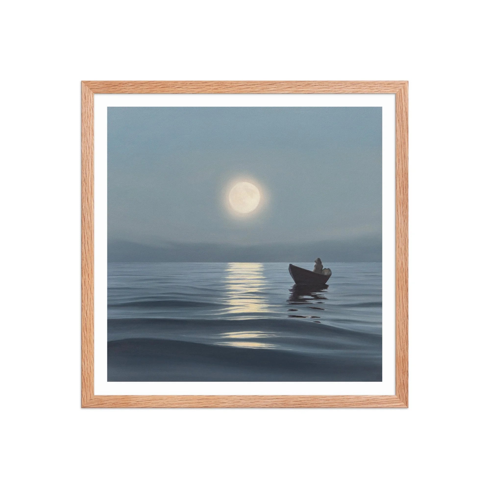 Moonrise Over The Fog Framed Paper Print