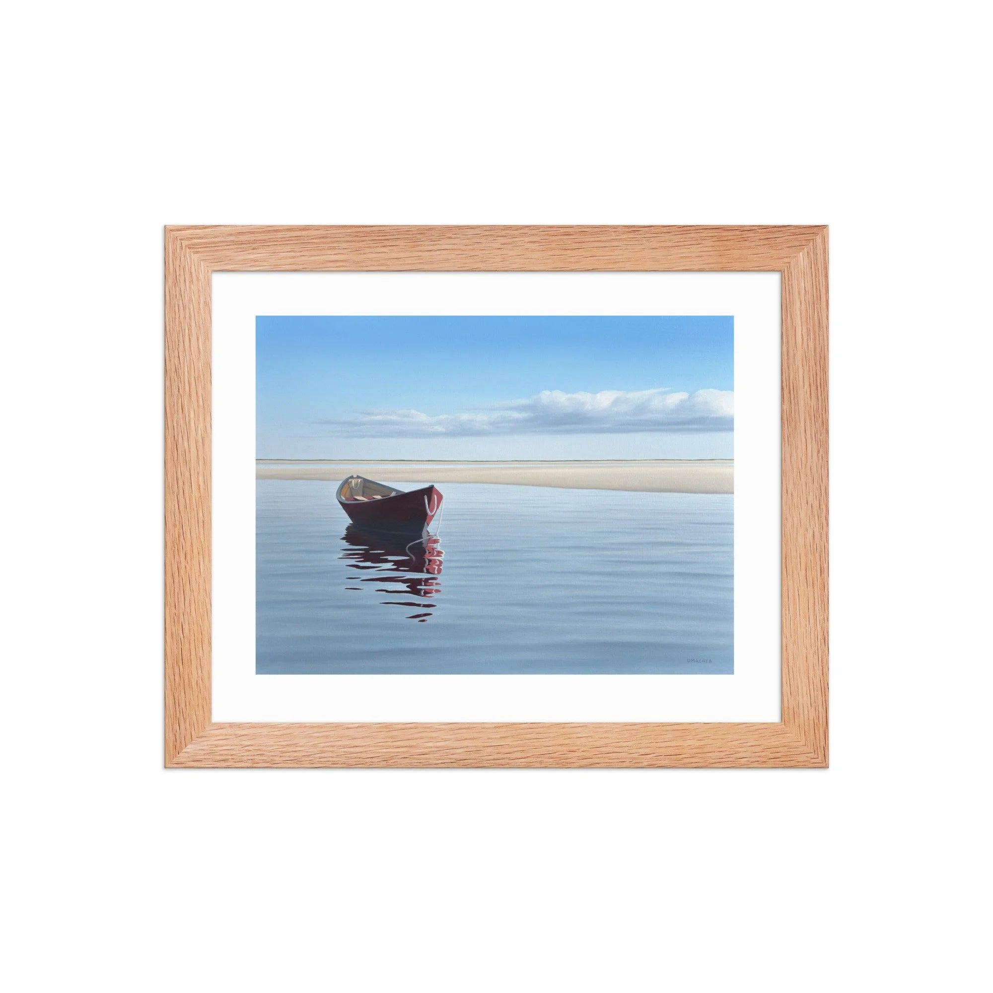 Dory In The Cove Framed Paper Print