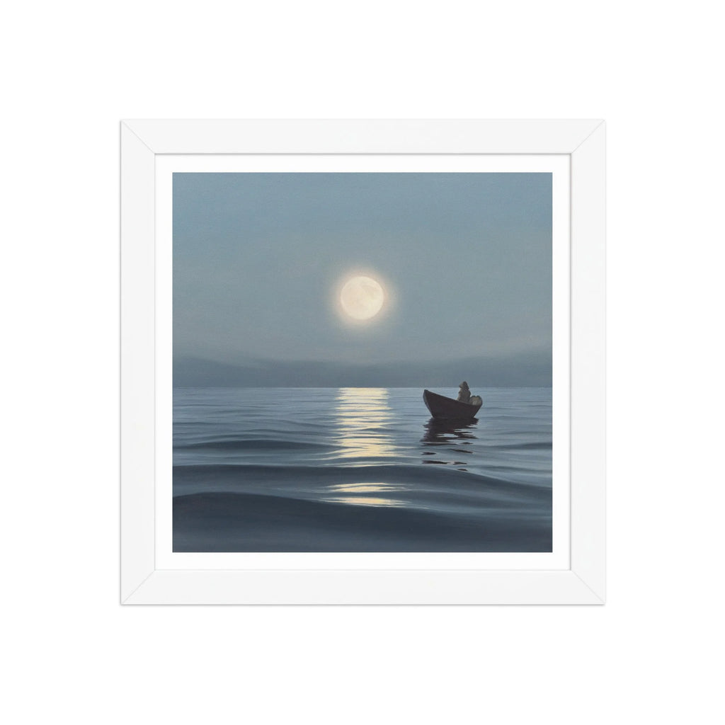 Moonrise Over The Fog Framed Paper Print