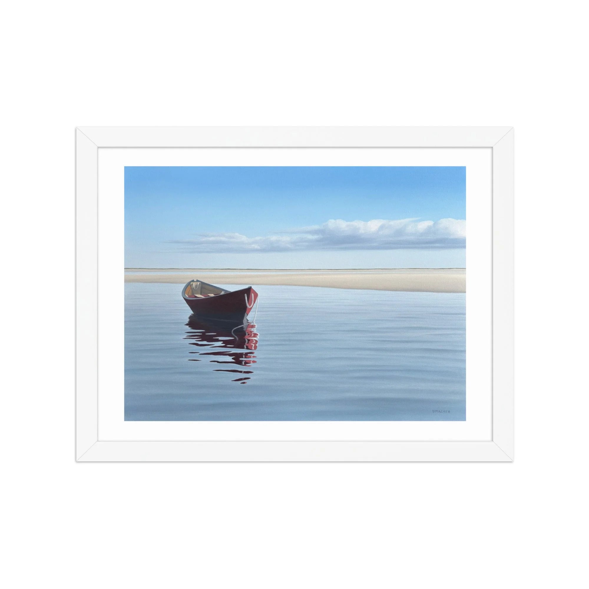 Dory In The Cove Framed Paper Print