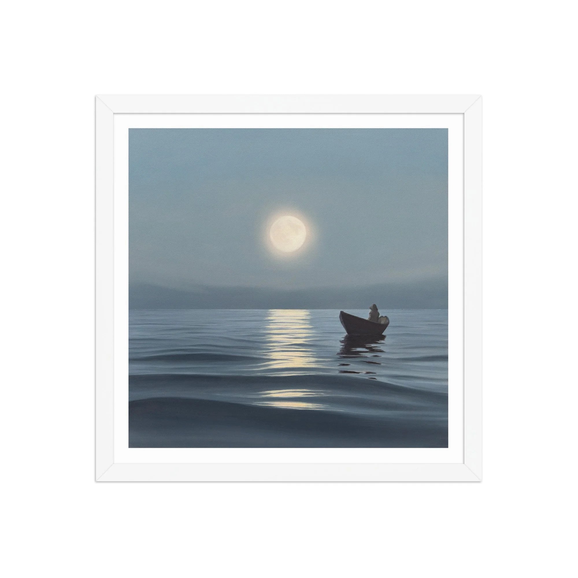 Moonrise Over The Fog Framed Paper Print