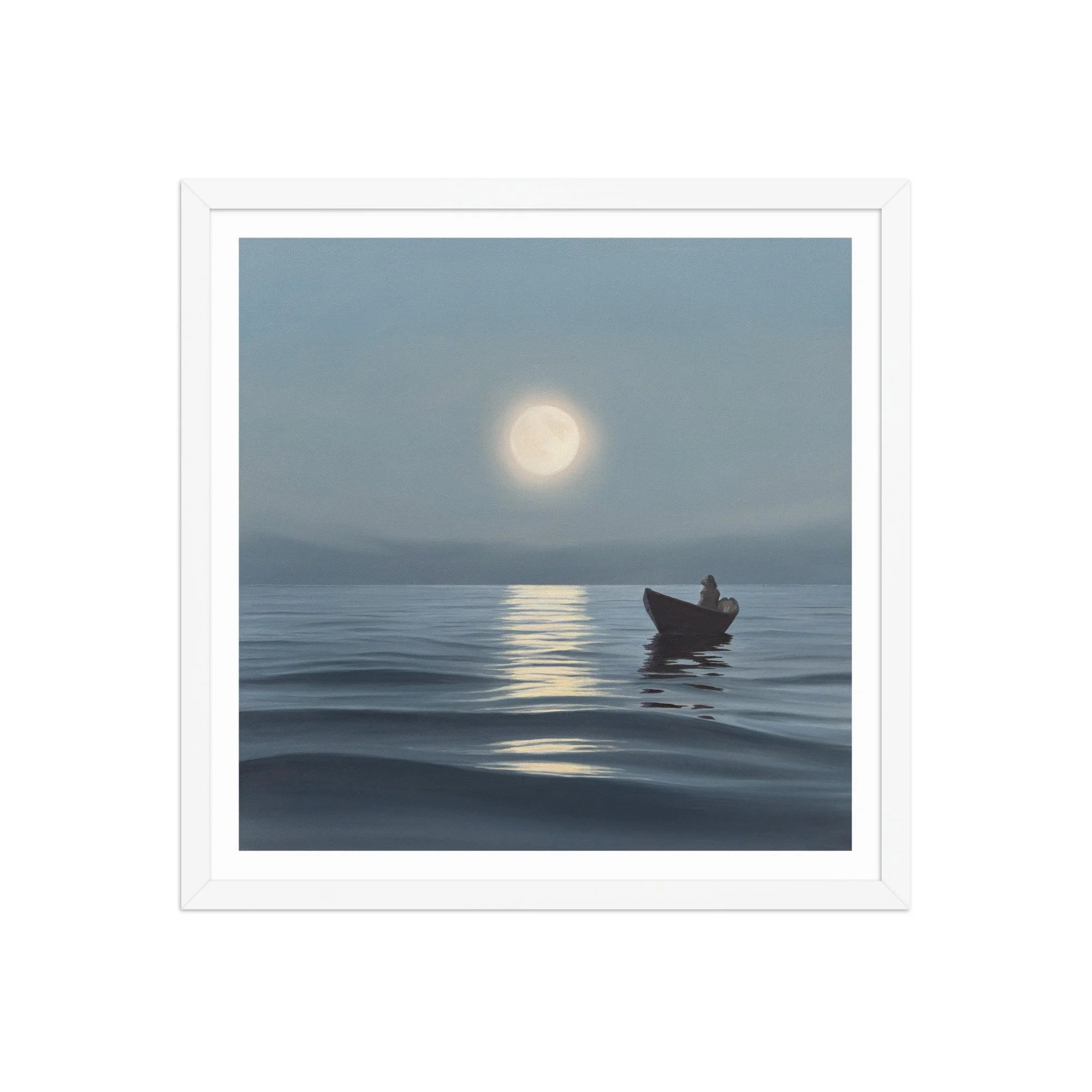 Moonrise Over The Fog Framed Paper Print