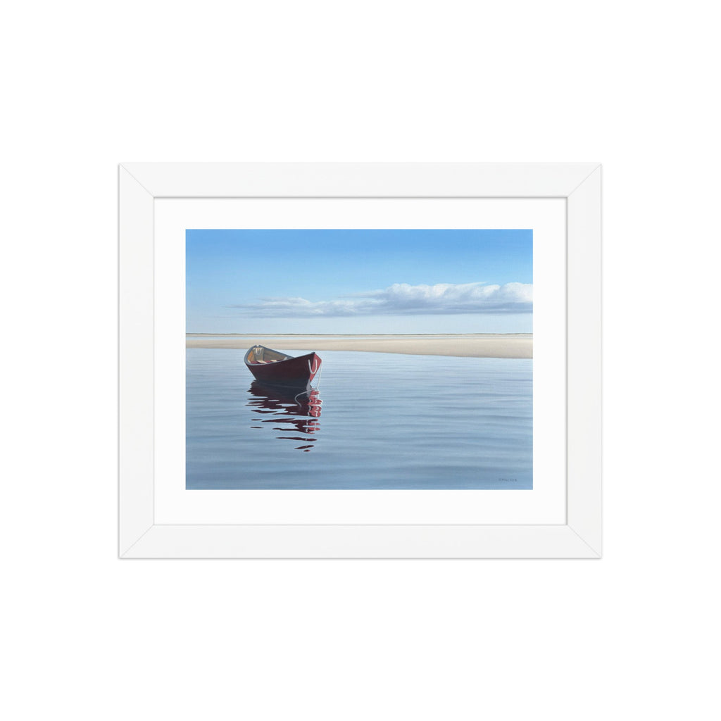 Dory In The Cove Framed Paper Print