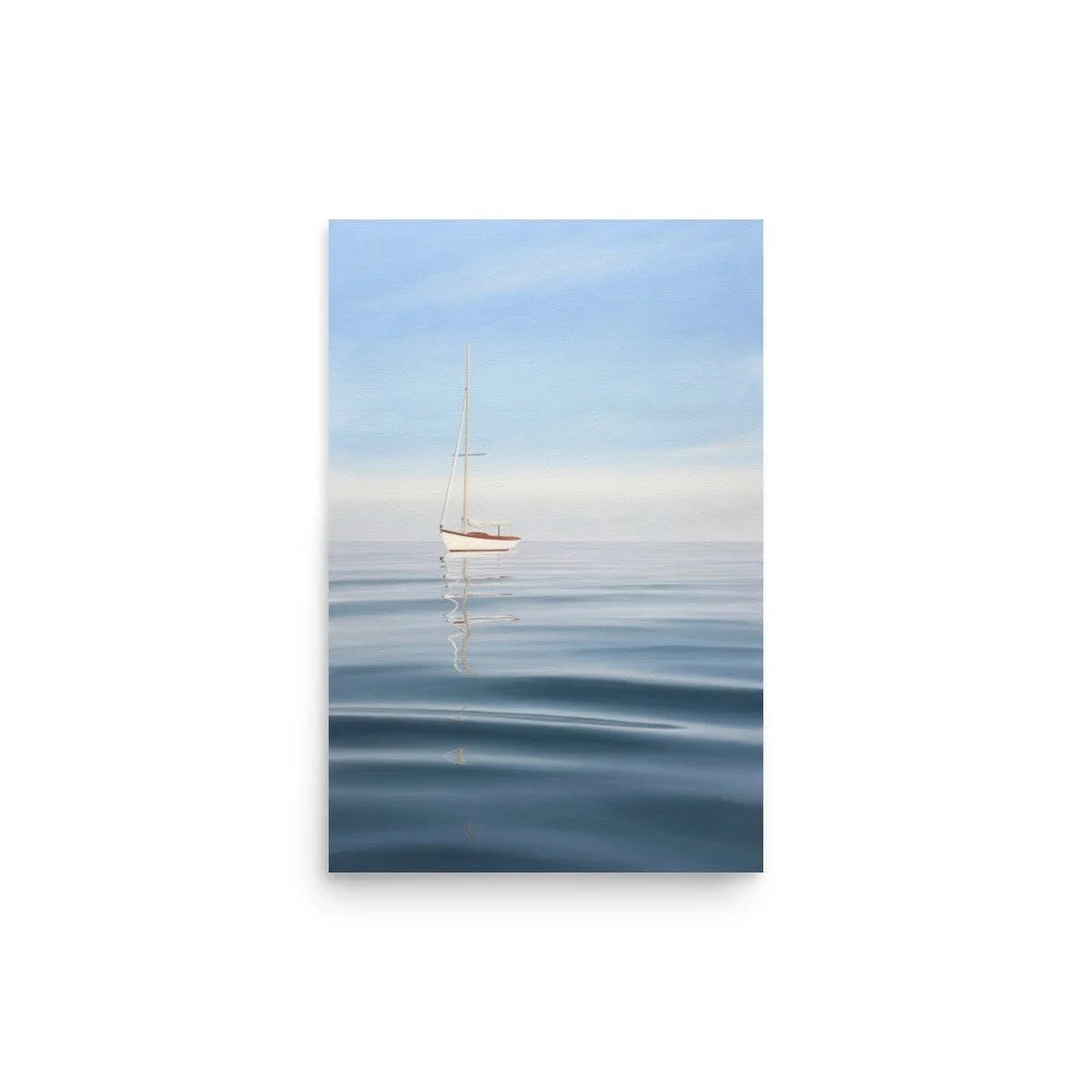 Anchored Sailboat Paper Print