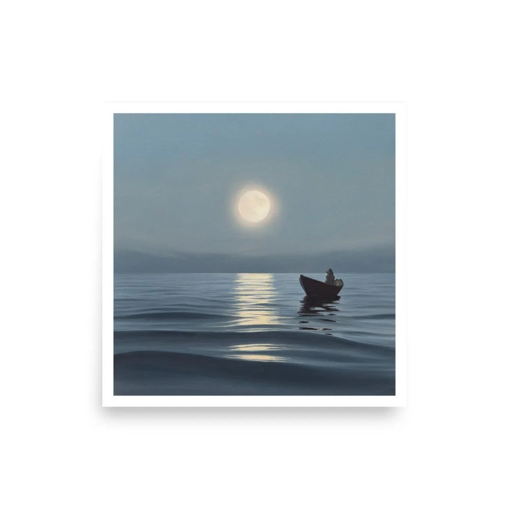 Moonrise Over The Fog Paper Print