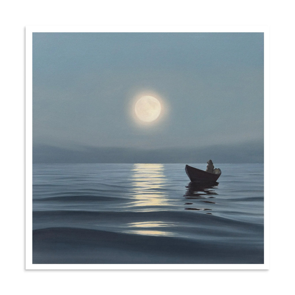 Moonrise Over The Fog Paper Print
