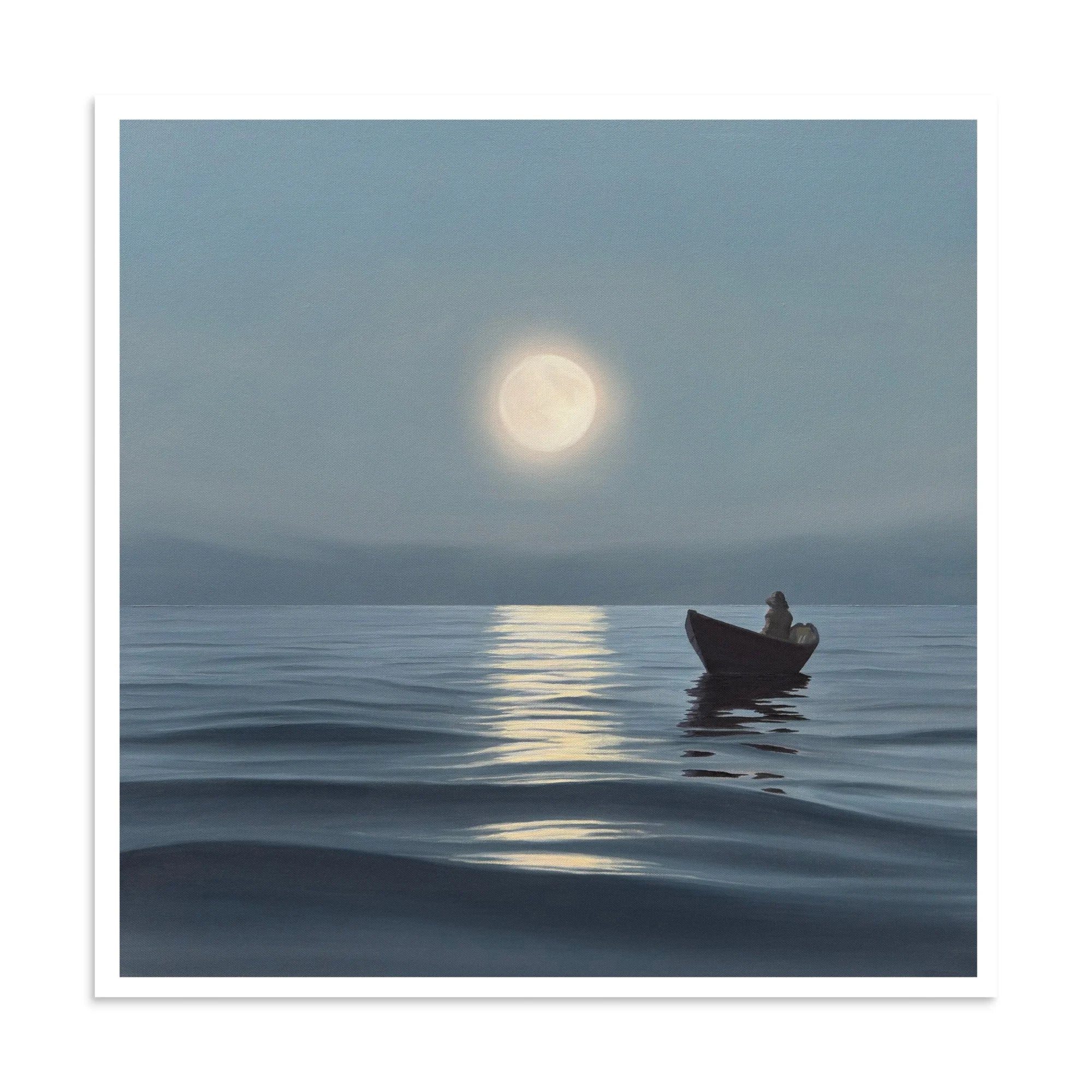 Moonrise Over The Fog Paper Print