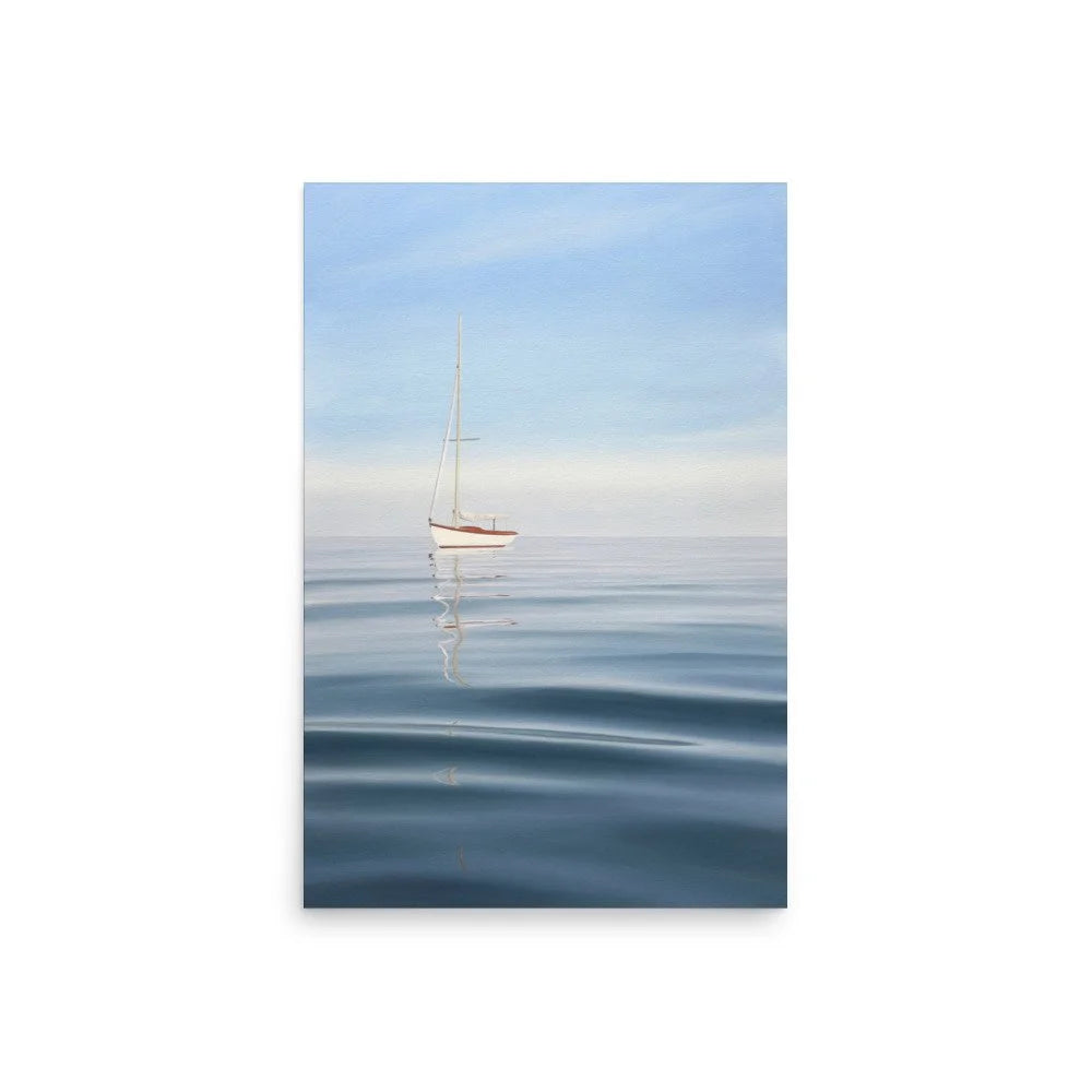 Anchored Sailboat Paper Print