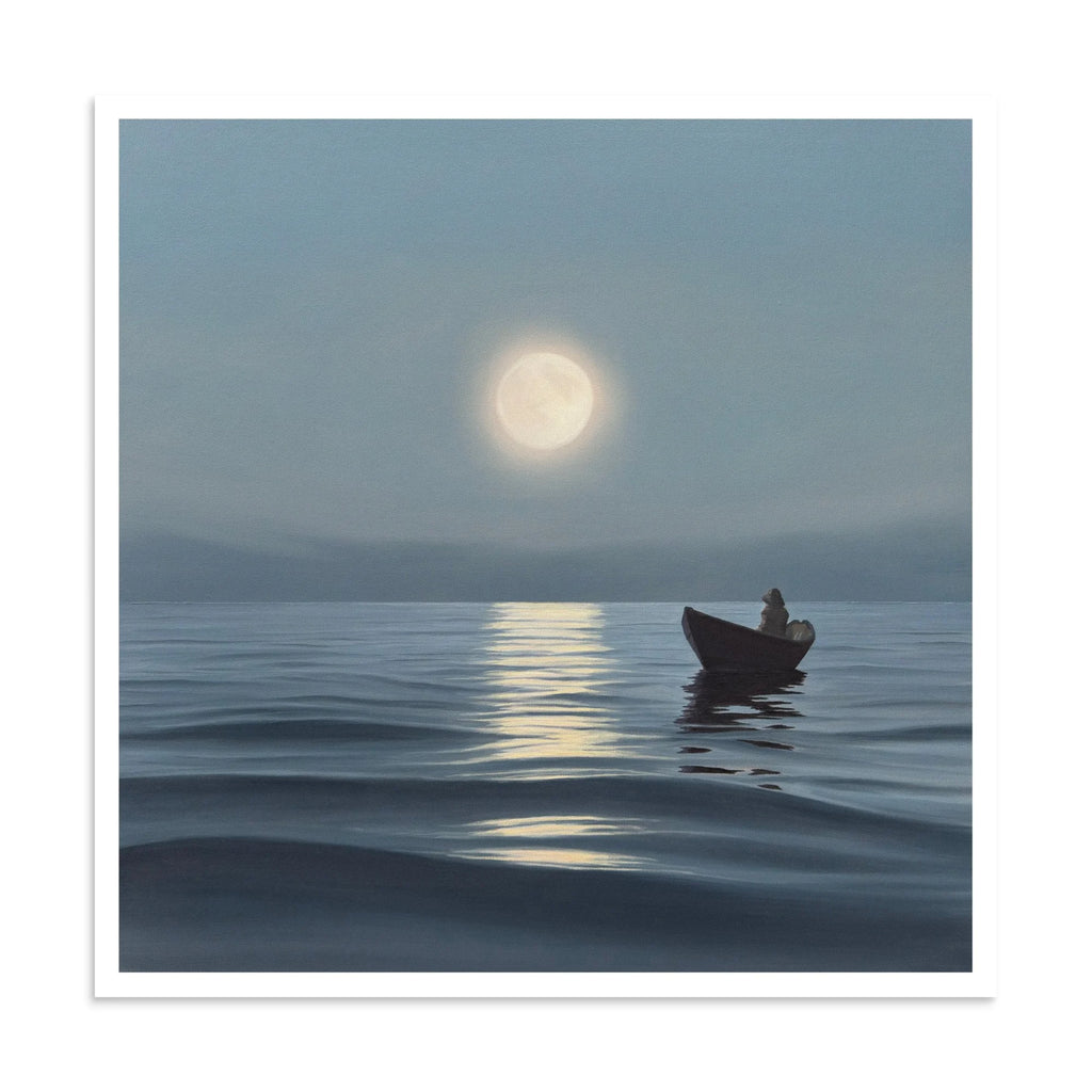 Moonrise Over The Fog Paper Print