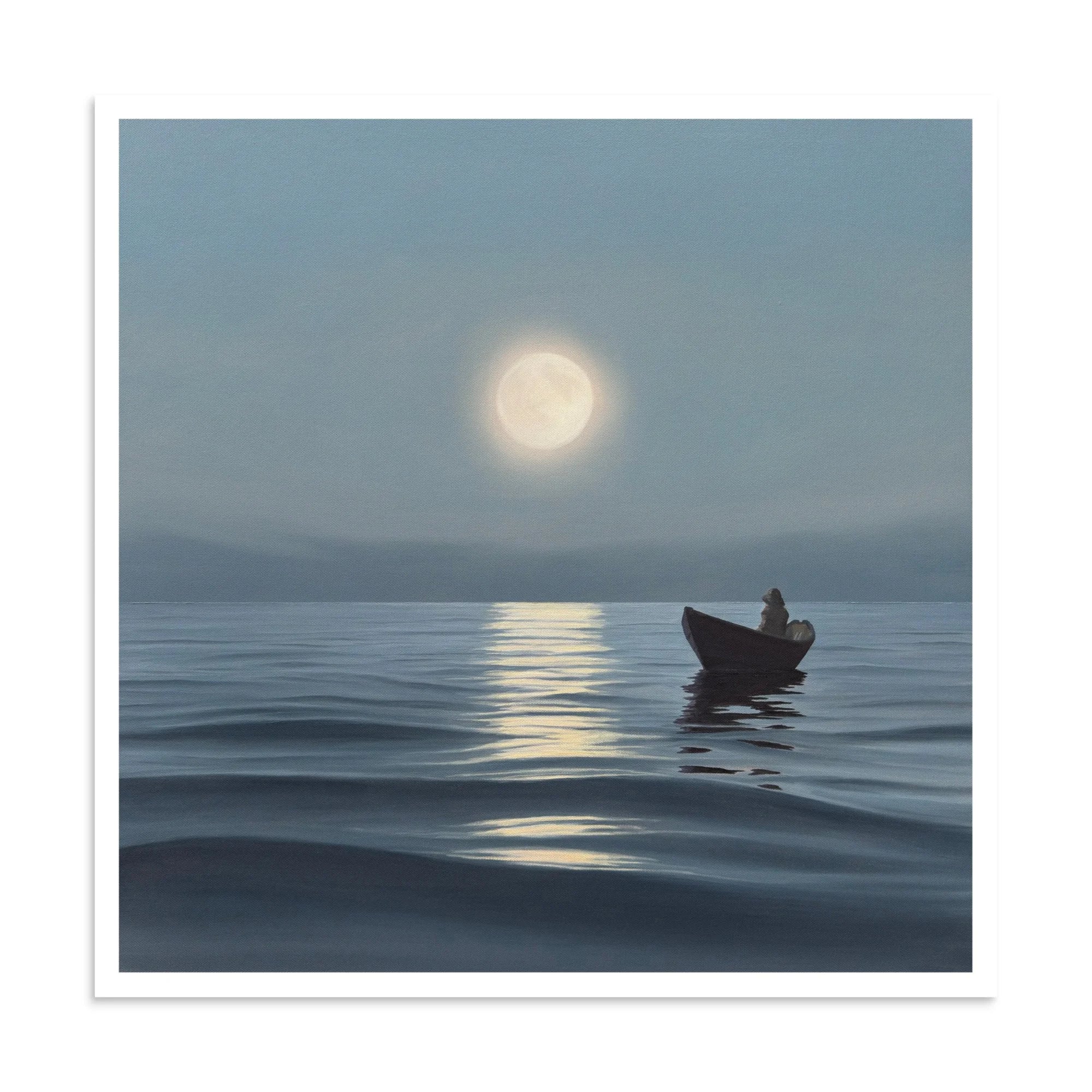 Moonrise Over The Fog Paper Print