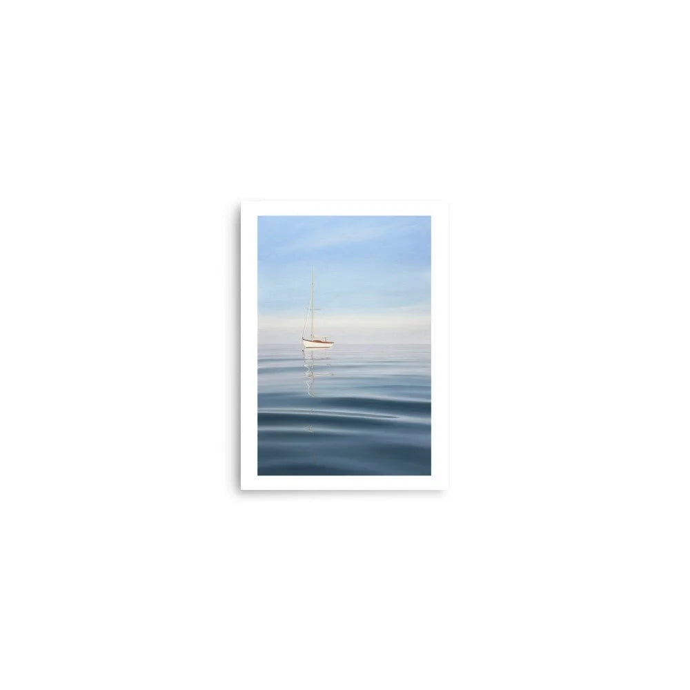 Anchored Sailboat Paper Print
