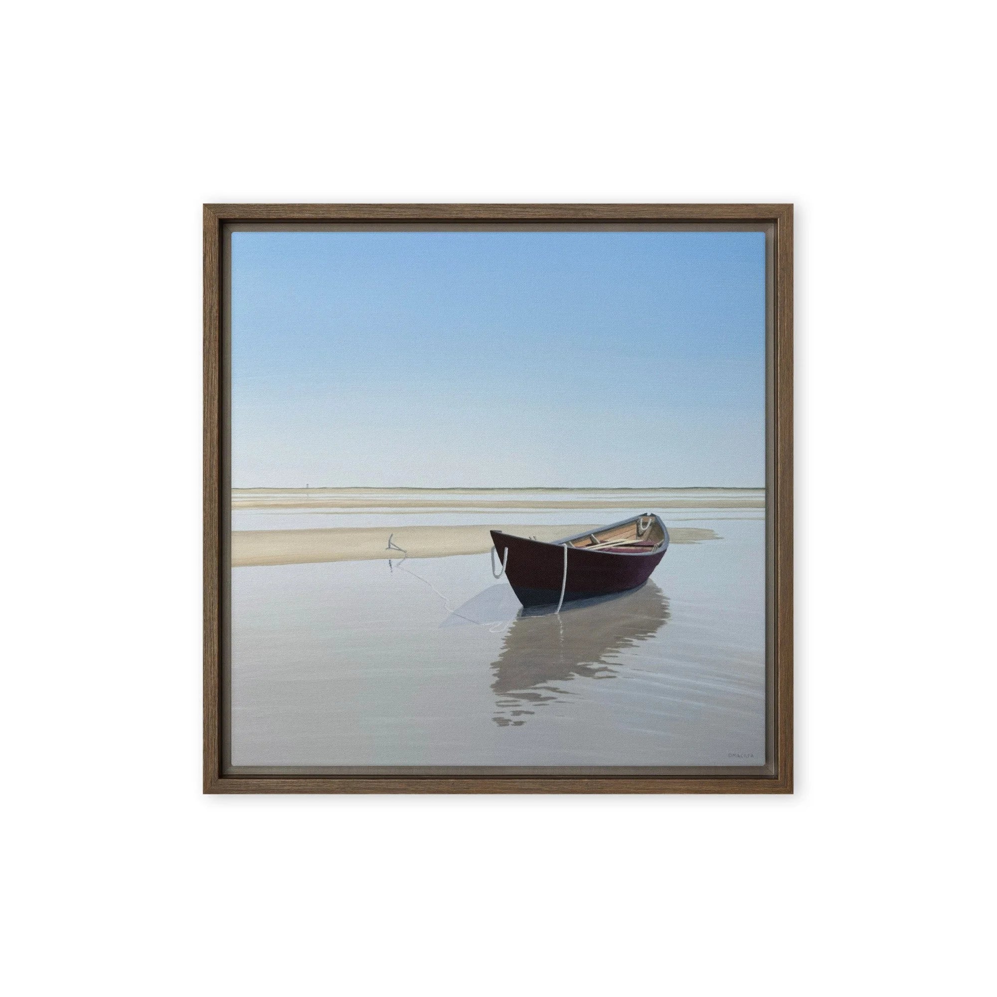 Dory at Low Tide Framed Canvas Print