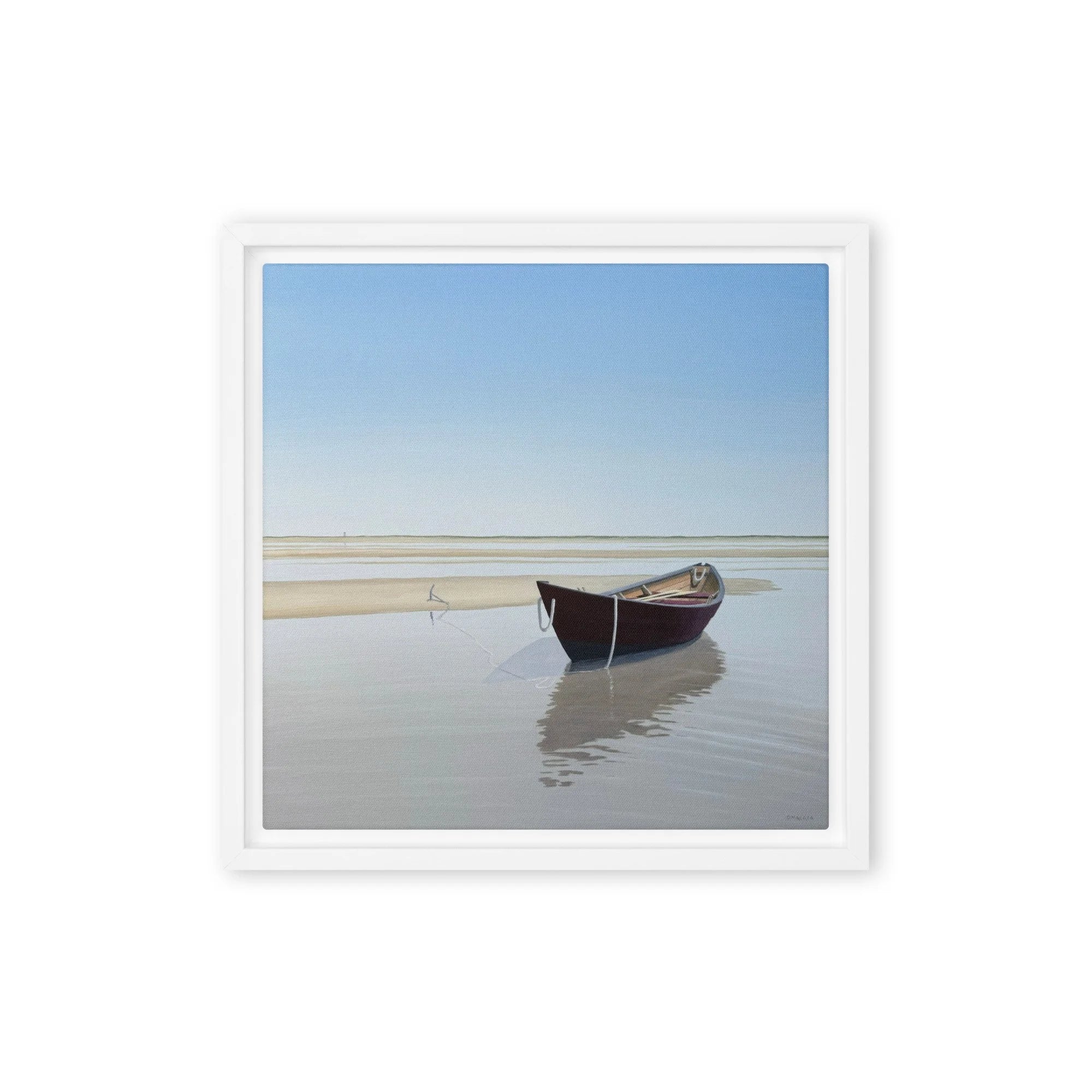 Dory at Low Tide Framed Canvas Print