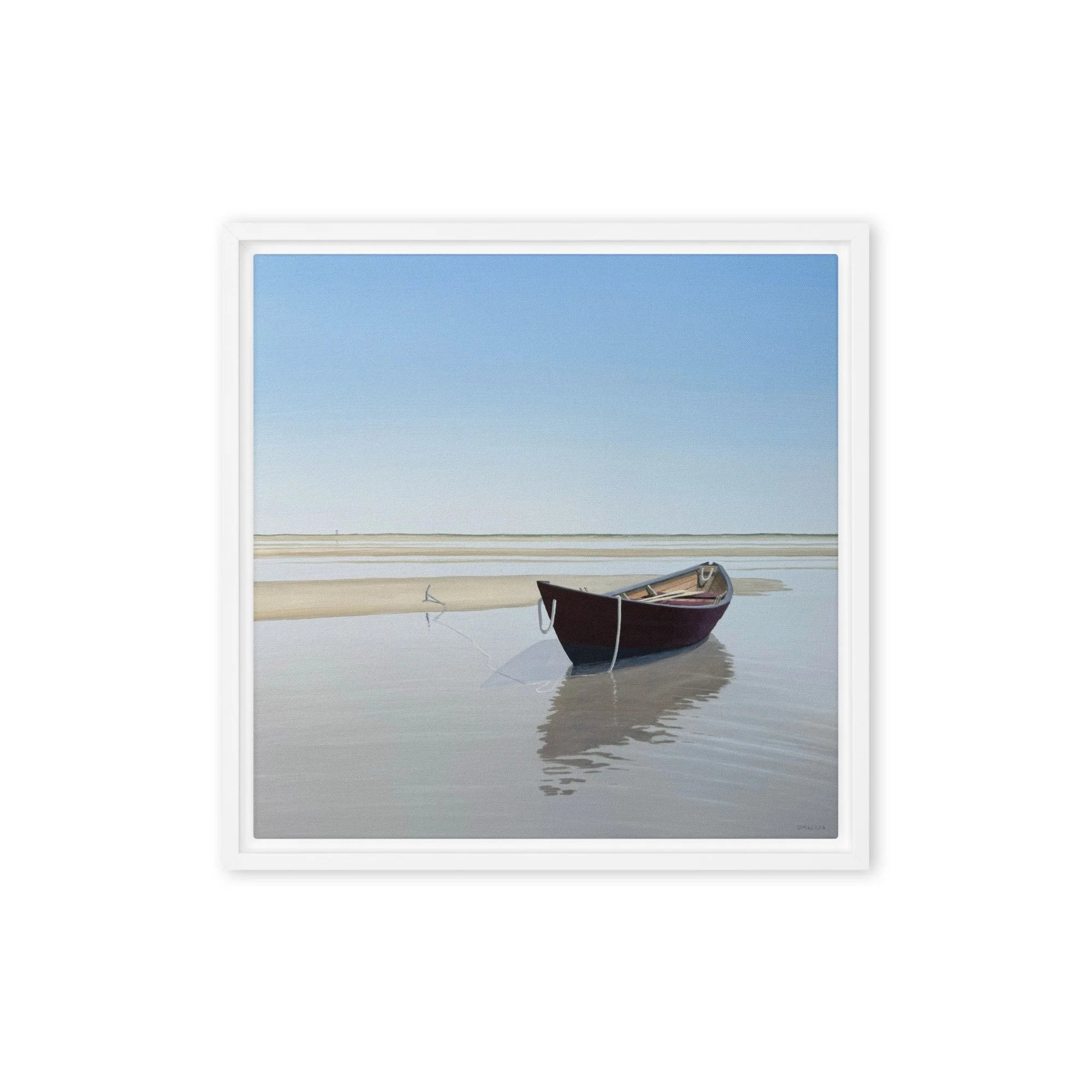 Dory at Low Tide Framed Canvas Print